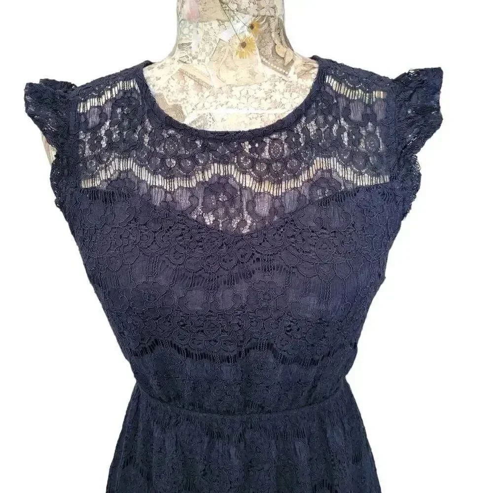 Monteau Blue Lacey Short Feminine Dress